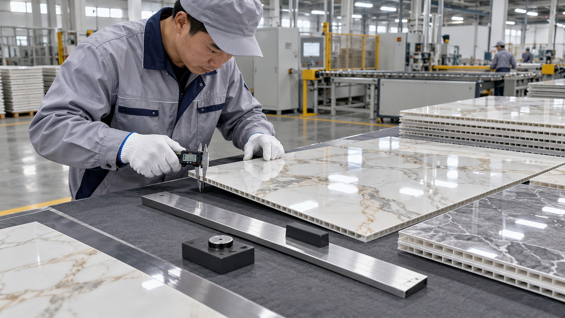 PVC UV Marble Sheet Quality Inspection