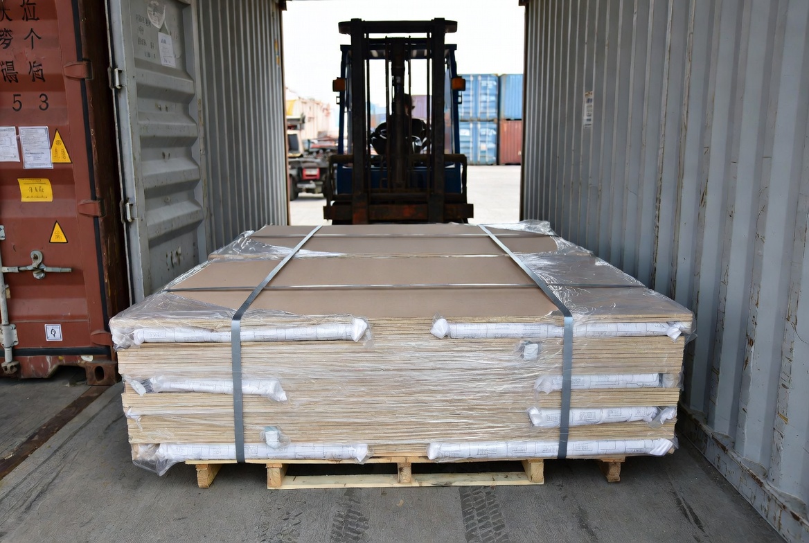 International MDF Shipping Container Loading