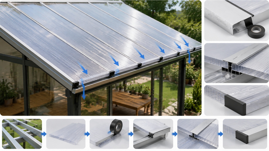 Hollow Polycarbonate Roofing Installation