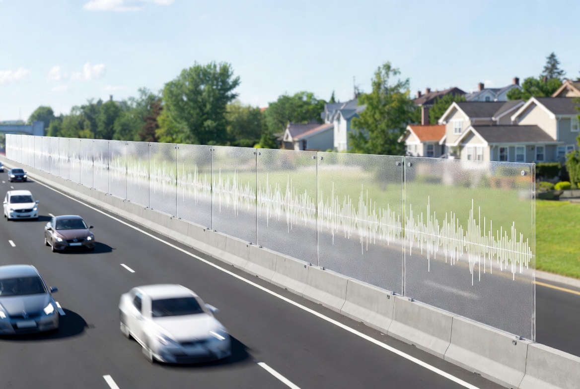 Transparent Highway Acrylic Noise Barrier Application