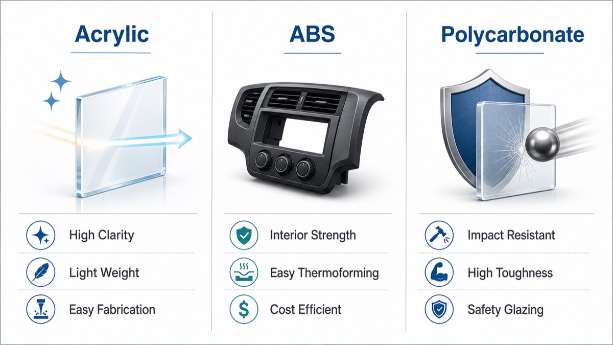 Acrylic ABS Polycarbonate Comparison