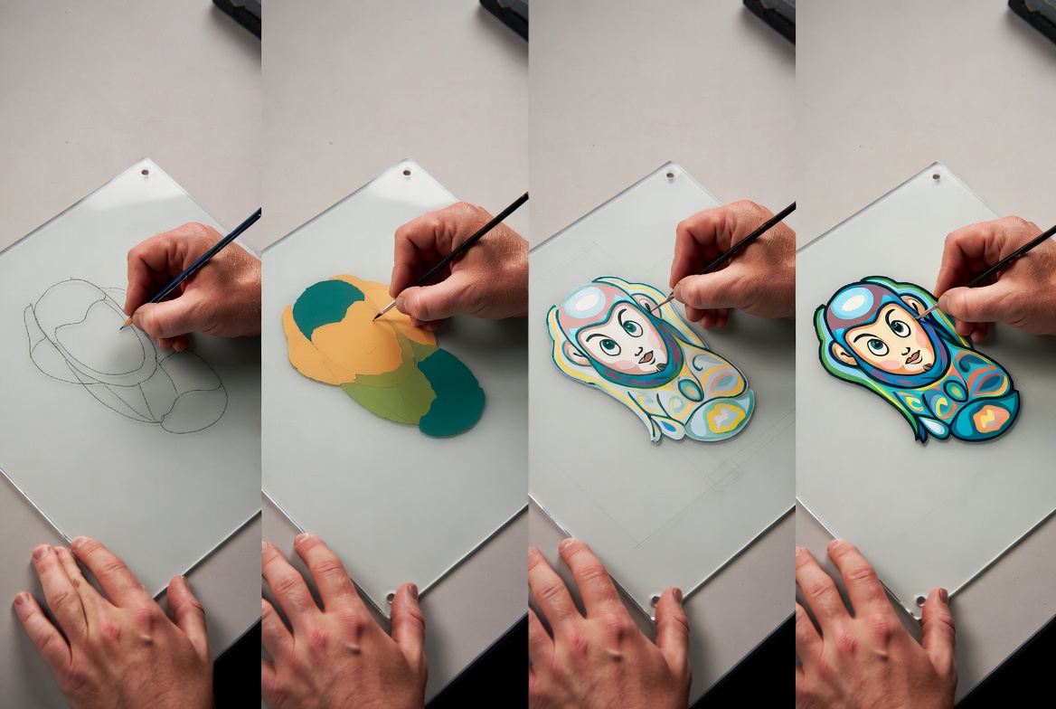 Painting Workflow On Frosted Acrylic Sheet