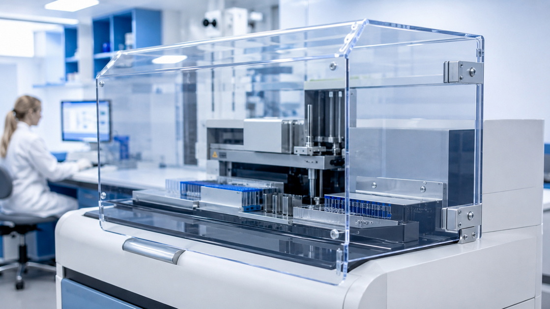 Polycarbonate Safety Guard In Medical Laboratory