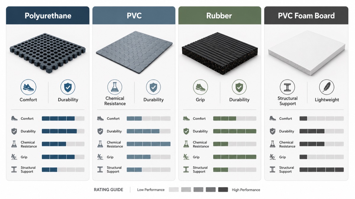 Material Comparison For Anti Fatigue Mats