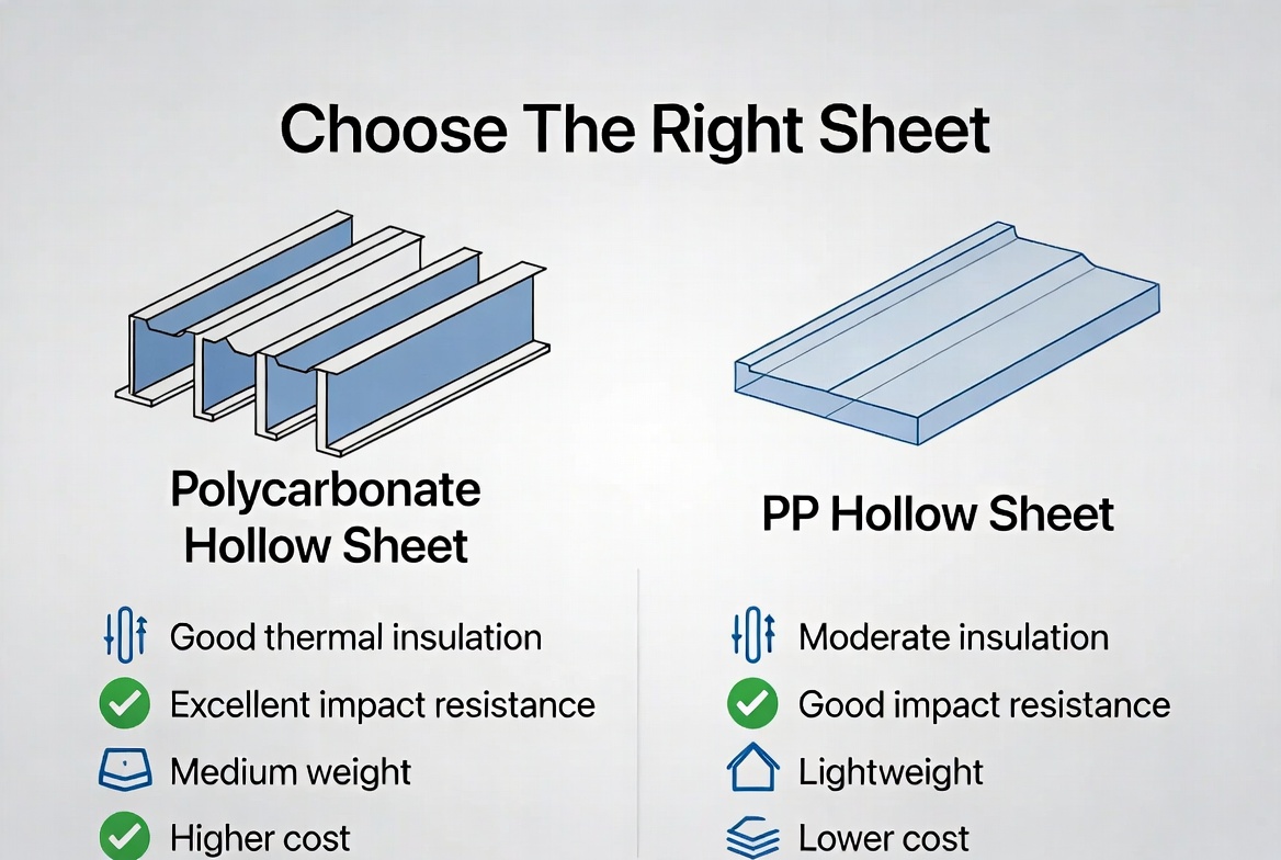 Polycarbonate And PP Hollow Sheet Comparison