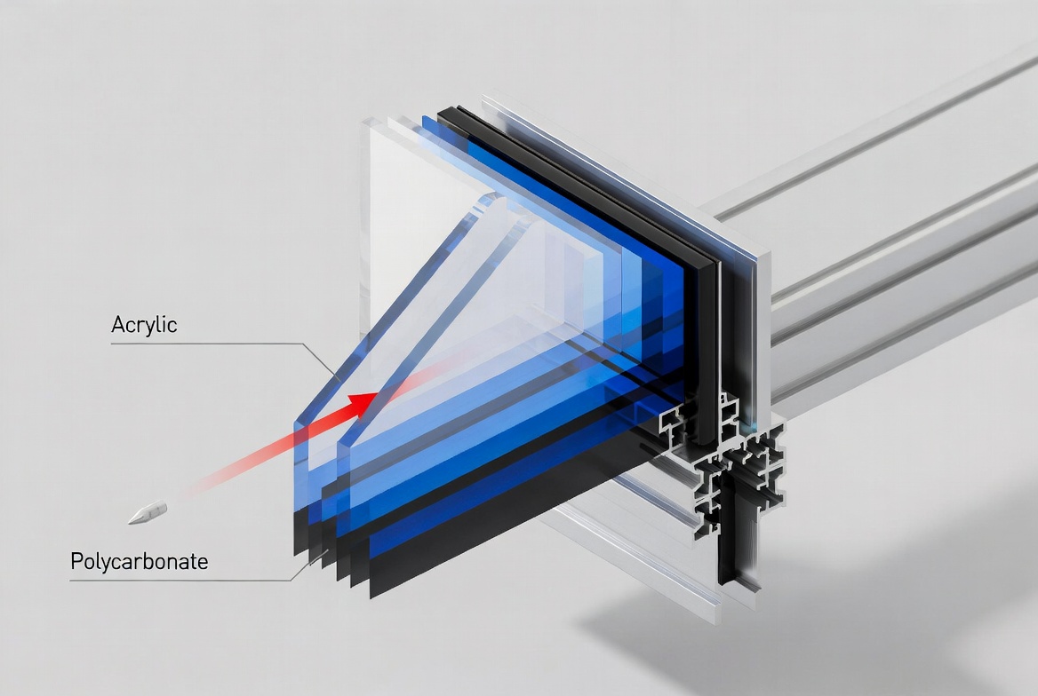 Polycarbonate And Acrylic Security Layers