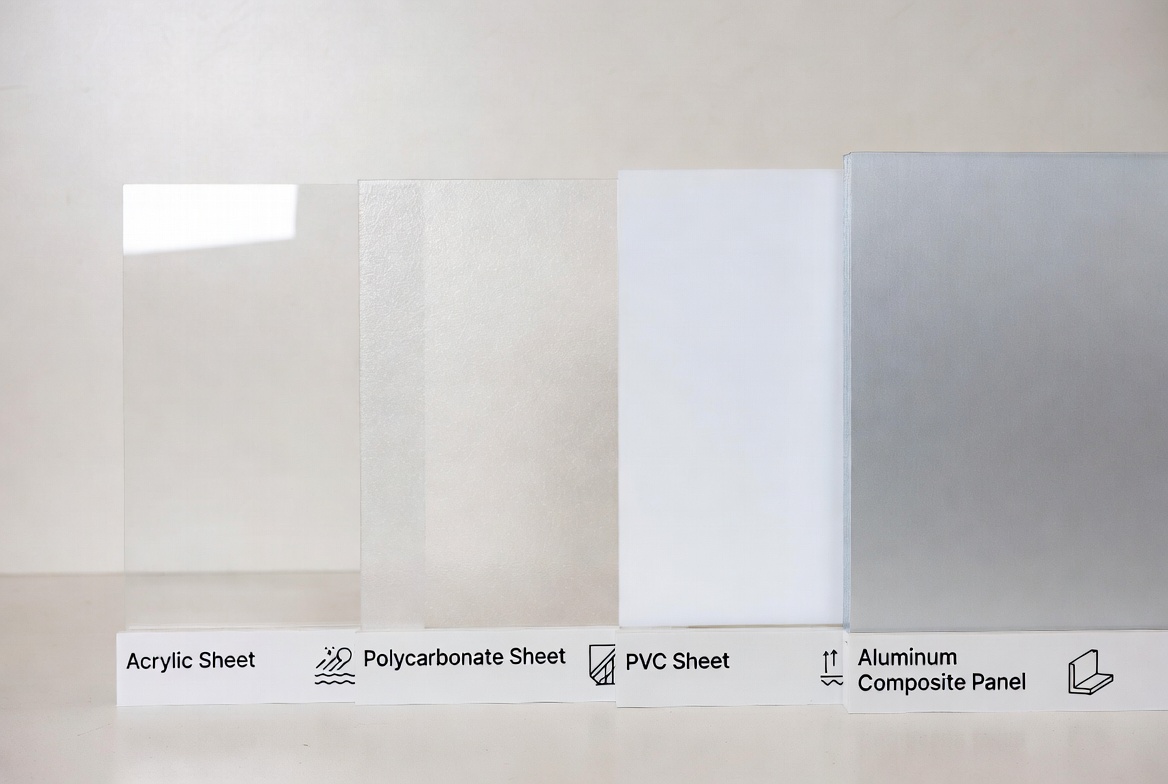 Signage Material Comparison Display