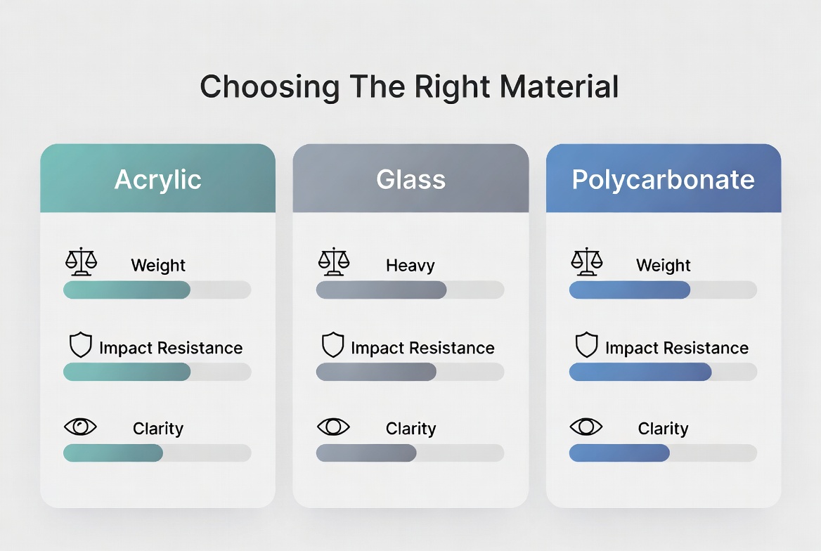 Acrylic Vs Glass Vs Polycarbonate Comparison