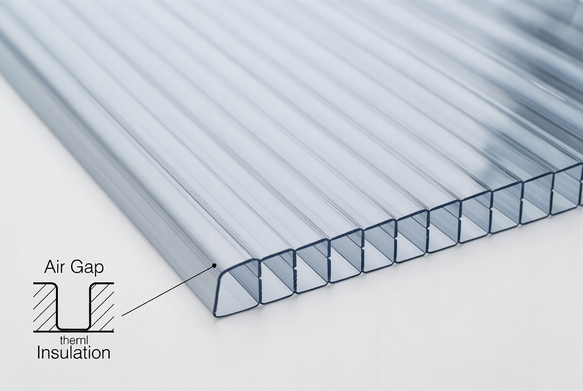 Twinwall Polycarbonate Hollow Sheet Cross Section Detail