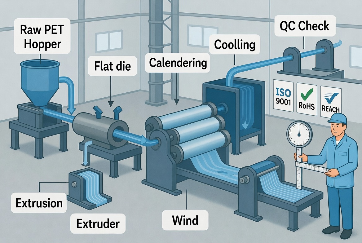 PET Sheet Extrusion And Quality Control Line