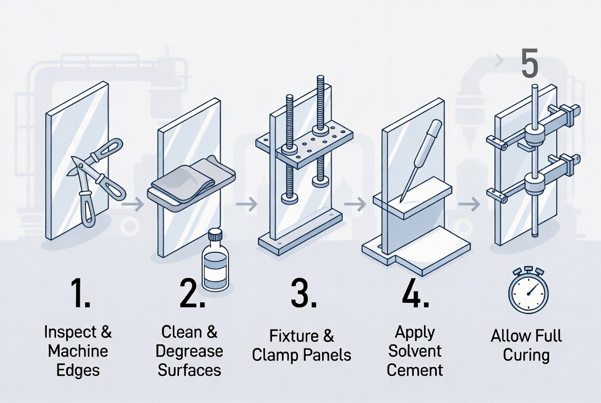 Acrylic Sheet Gluing Workflow