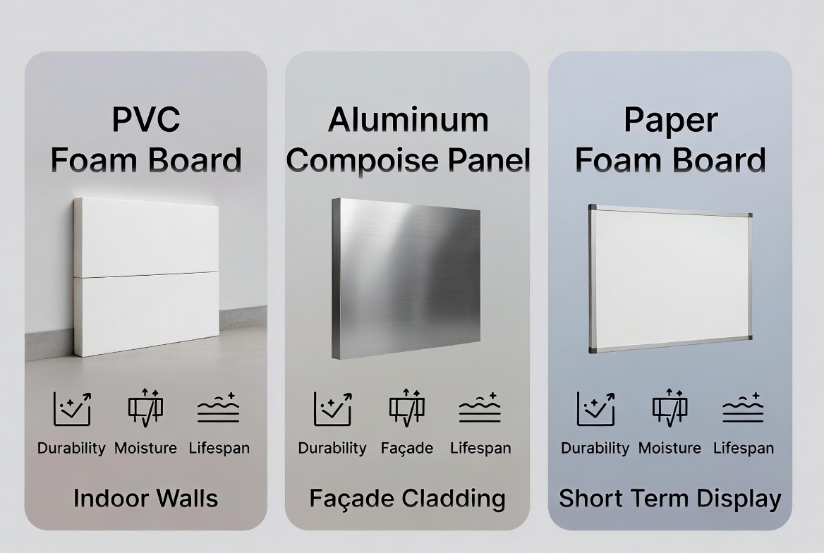 PVC Foam ACP And Paper Foam Comparison
