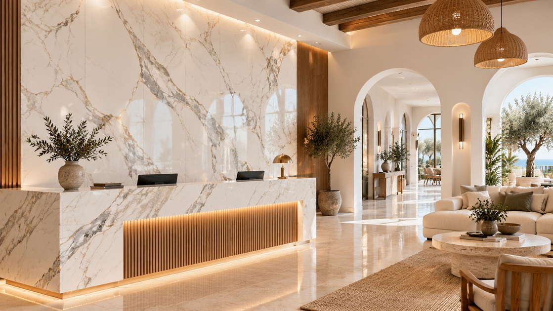 Modern Interior With PVC Marble Wall Panels