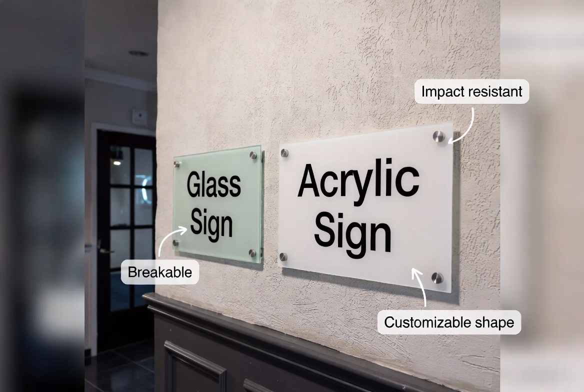 Acrylic Signage Vs Glass Signage