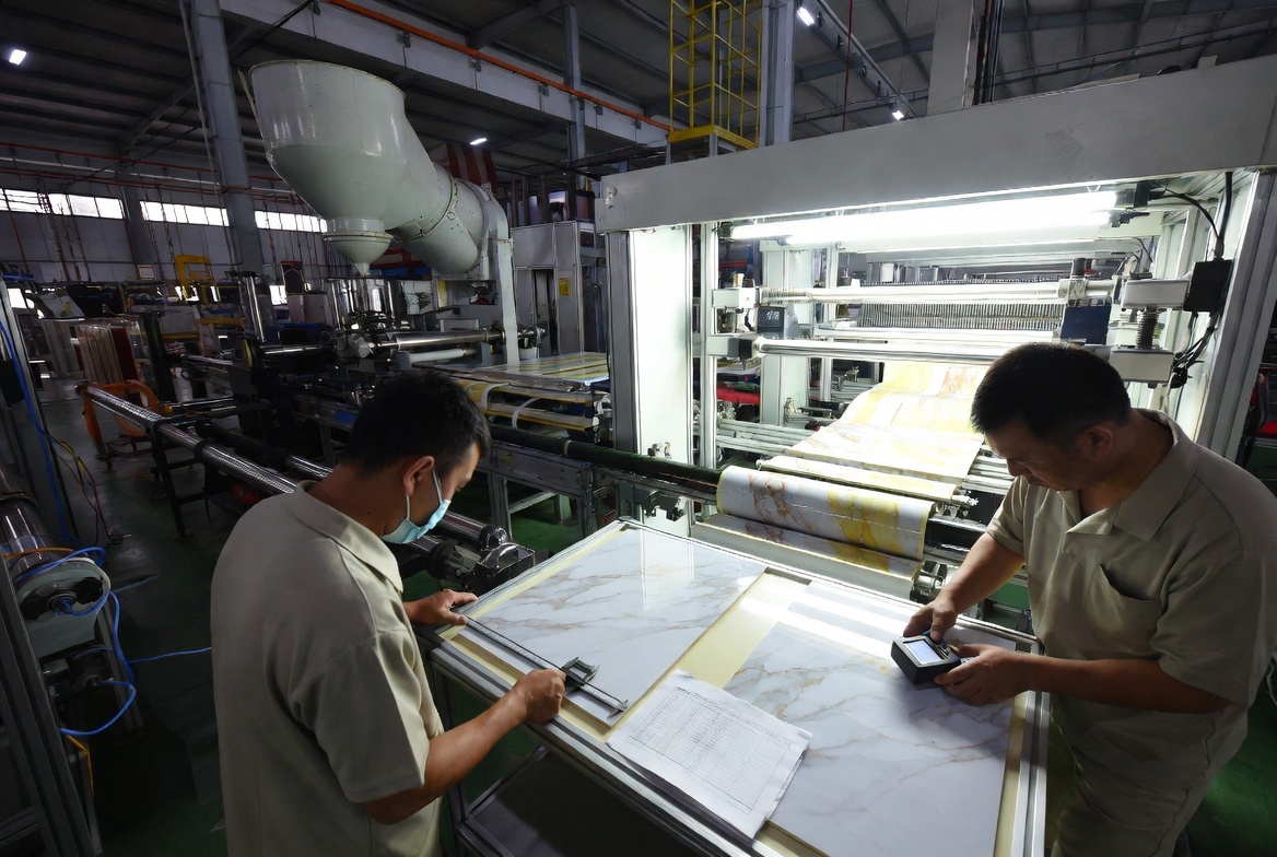 PVC UV Marble Production Line QC