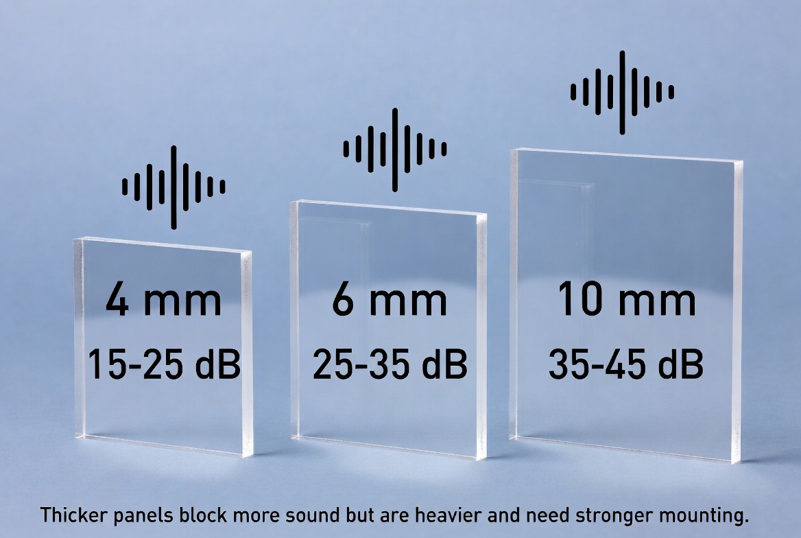 Acrylic Thickness And Noise Reduction Diagram