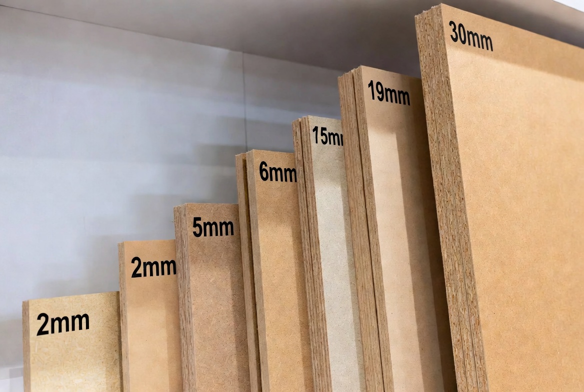 MDF Sheet Thickness Comparison Display